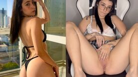 Angel Kwy pelada masturbando na pepeca molhada no privacy